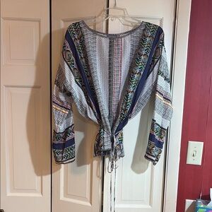 Johnny Was Multicolor Pattern Silk Blouse, M, NWOT